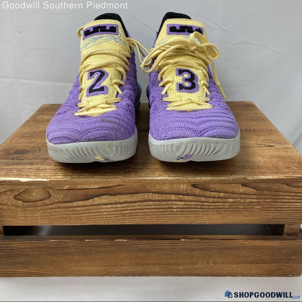 Men's Nike Lebron Purple and Yellow Sneakers